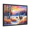 93855-9.jpg Winter Landscape Deer Framed Poster