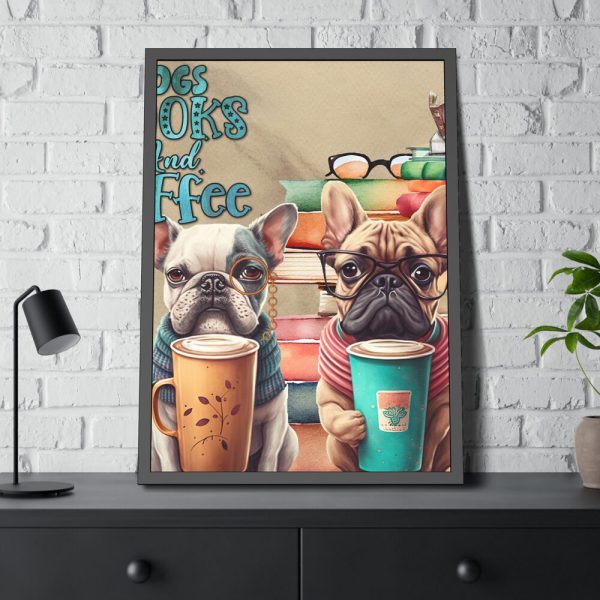 9471344076816933869_2048.jpeg Dogs, Books And Coffee Framed Poster