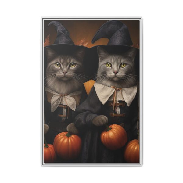 9582272571691528391_2048.jpeg Halloween Witch Cats Framed Canvas