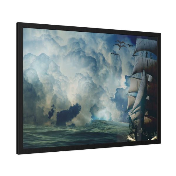 9736408867000574904_2048.jpeg Ship In The Sea Through Storm Framed Poster