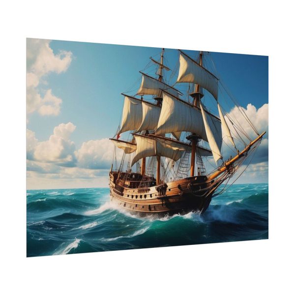 Antique Sail Ship In Ocean Poster