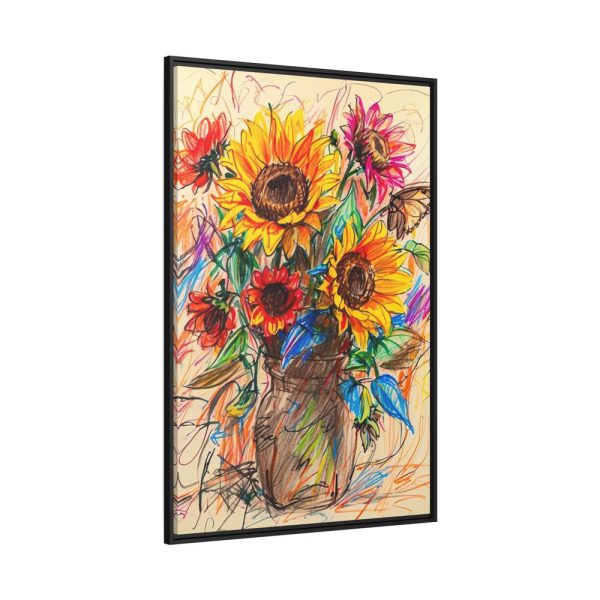 9814224199723062223_2048.jpeg Abstract Sunflower Sketch Art Print Framed Canvas