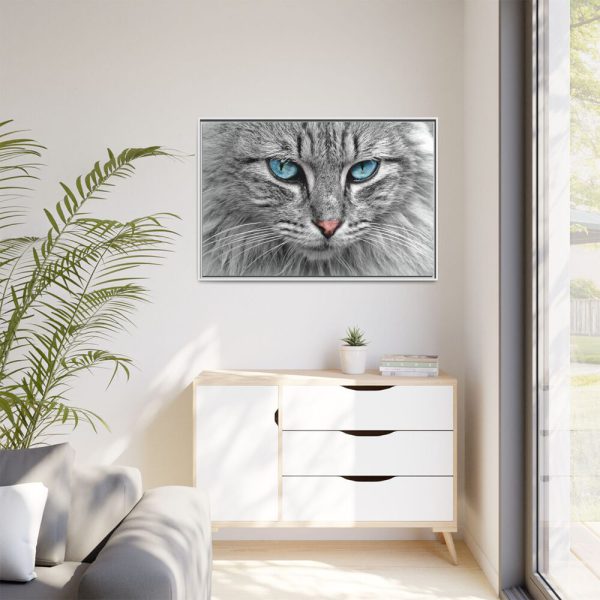 10077576584728500120_2048.jpeg Cat Face Framed Canvas