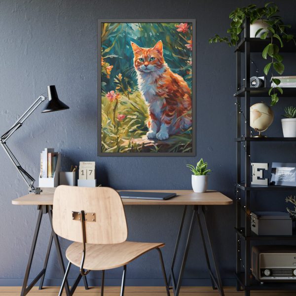 10173199541863059573_2048.jpeg Watercolor Image of Ginger Cat Framed Poster