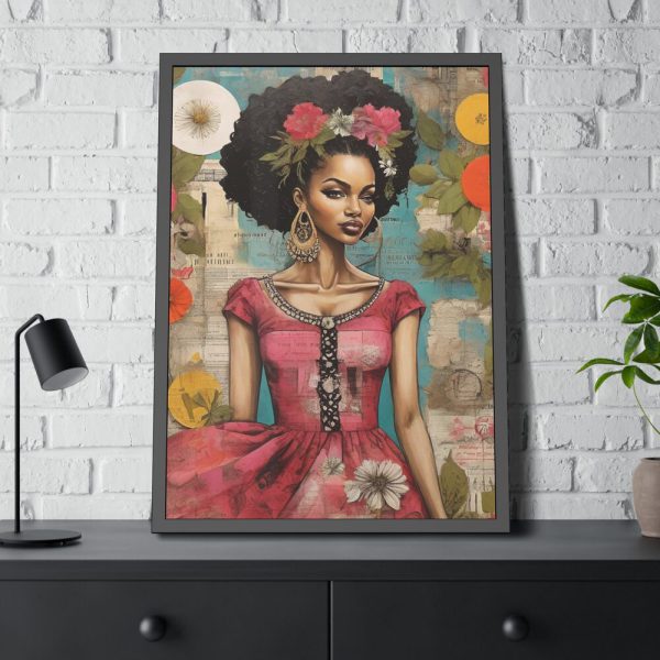 10204239642530409666_2048-1.jpeg Beautiful Black Woman Abstract Montage Art Framed Poster