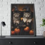 Halloween Witch Cats Framed Poster - Image 8