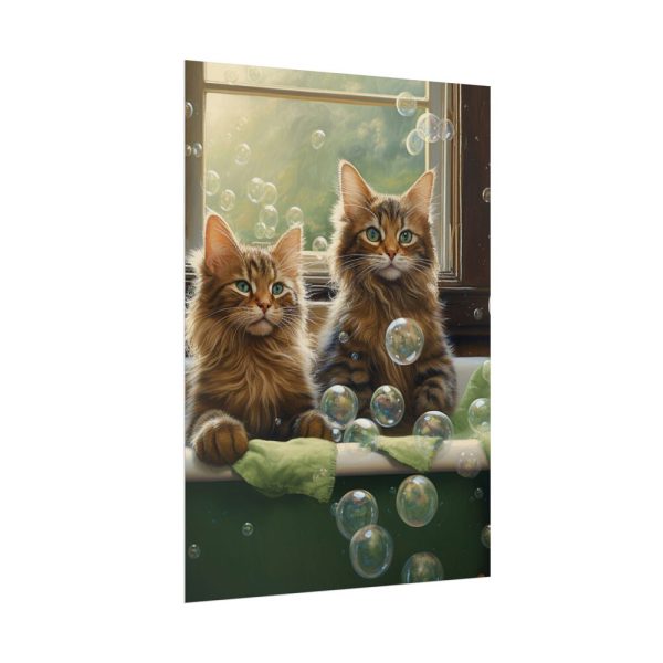Cats Taking Bubble Bath Poster