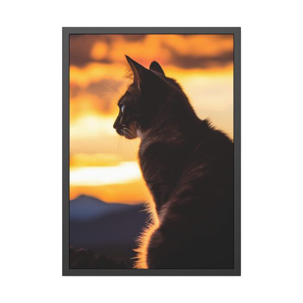 1048122552082319637_2048.jpeg Sunset Kitty Art Framed Poster