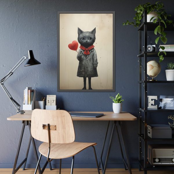 10518373162436950696_2048.jpeg Kitty Cat Valentine Art Framed Poster