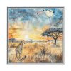 10641318099520787733_2048.jpeg Savanna Watercolor Landscape Framed Canvas