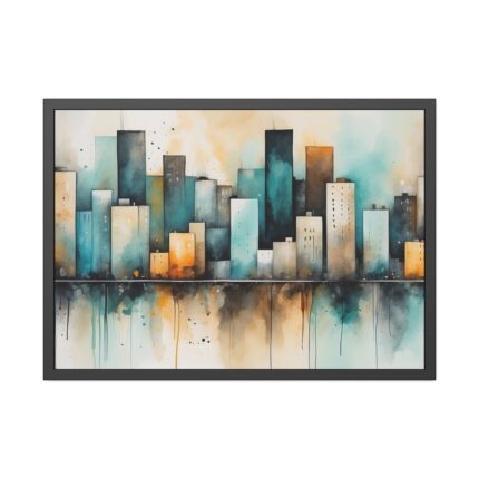 Watercolor Cityscape Framed Poster