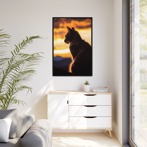 10927619589346297793_2048.jpeg Sunset Kitty Art Framed Canvas