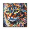 Watercolor Image of Cat Framed Canvas