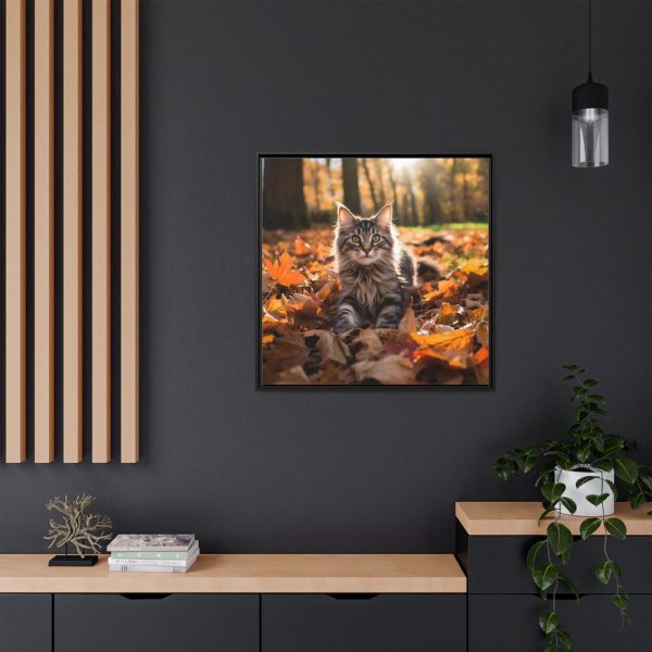 11114033007551673071_2048.jpeg Fluffy Tabby Kitty Laying Framed Canvas