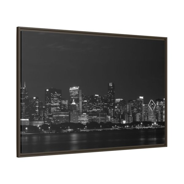 11220643456279183482_2048.jpeg Chicago Skyline At Night Framed Canvas