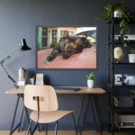 Calico Cat On Car  Framed Poster - Image 7