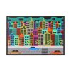 Colorful Cityscape Town City Building Framed Canvas