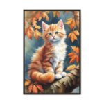 Fluffy Kitten In Tree Framed Canvas - Image 6
