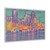 Pop Art Seattle Skyline Print Framed Canvas