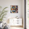 Watercolor Image of Cat Framed Canvas
