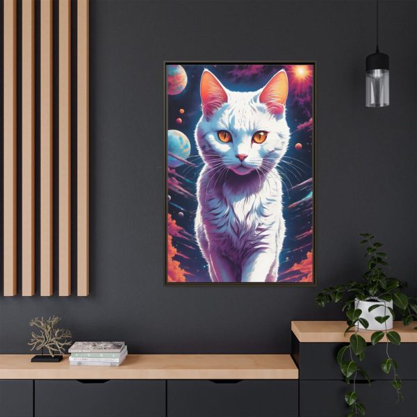 12144305499040479462_2048.jpeg White Cat Anime Illustration Framed Canvas