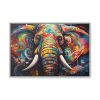 Graffiti Art Elephant Portrait Framed Canvas
