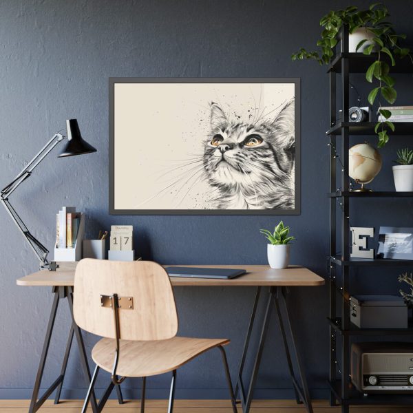 1223535979991455379_2048.jpeg Cat Face Art Framed Poster