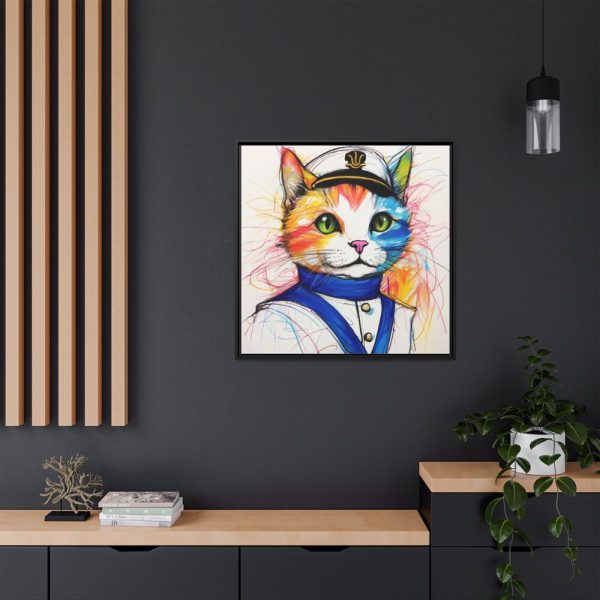 12259779937072961747_2048.jpeg Nautical Sailor Cat Art Framed Canvas
