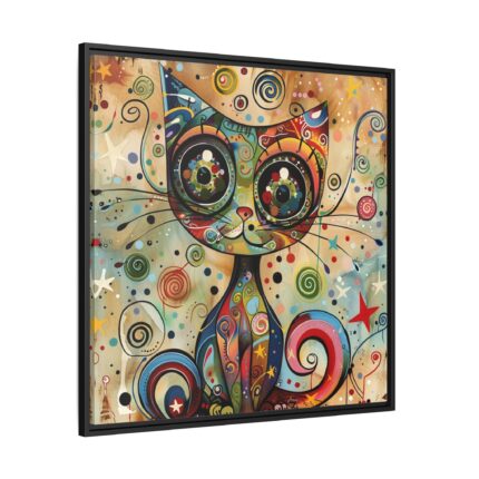 Whimsical Magical Cat Framed Canvas