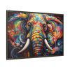Graffiti Art Elephant Portrait Framed Canvas