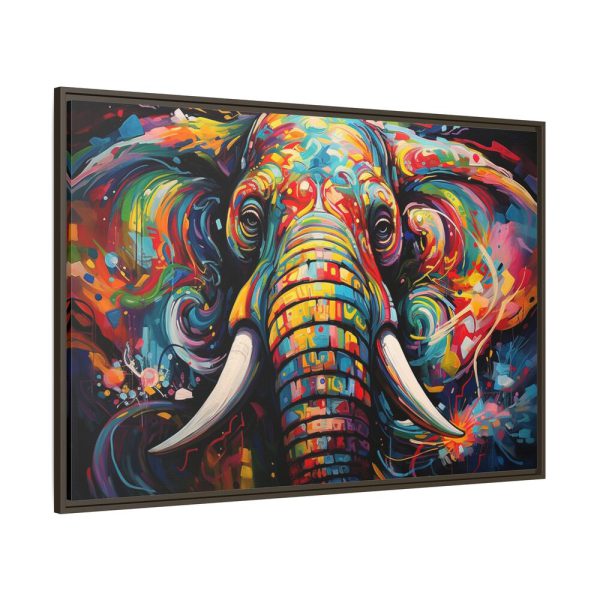 Graffiti Art Elephant Portrait Framed Canvas