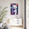 12358031529276777941_2048.jpeg White Cat Anime Illustration Framed Canvas
