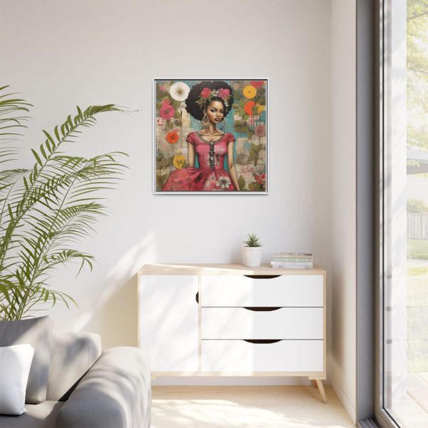 12451219645980585951_2048.jpeg Beautiful Black Woman Abstract Montage Art Framed Canvas
