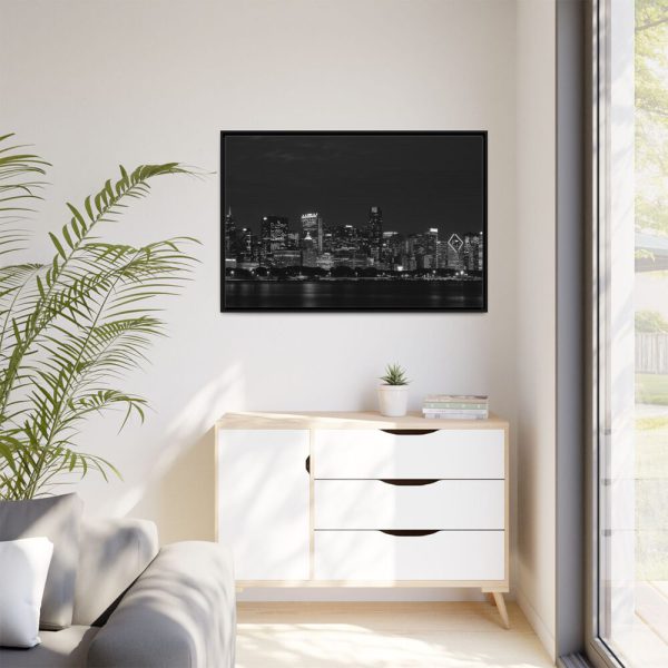 12462282523044833868_2048.jpeg Chicago Skyline At Night Framed Canvas