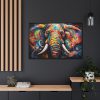 Graffiti Art Elephant Portrait Framed Canvas