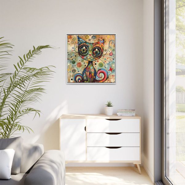 12562291627277420922_2048.jpeg Whimsical Magical Cat Framed Canvas