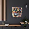 Watercolor Image of Cat Framed Canvas