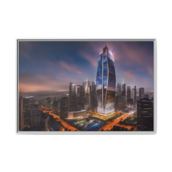 12598704841623740341_2048.jpeg Megalithic Skyscraper Touches Clouds Framed Canvas