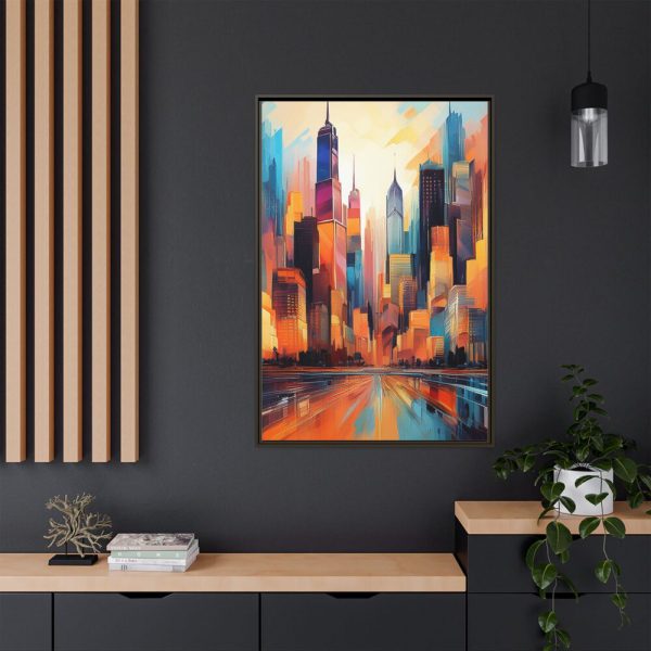Abstract New York City Art Framed Canvas