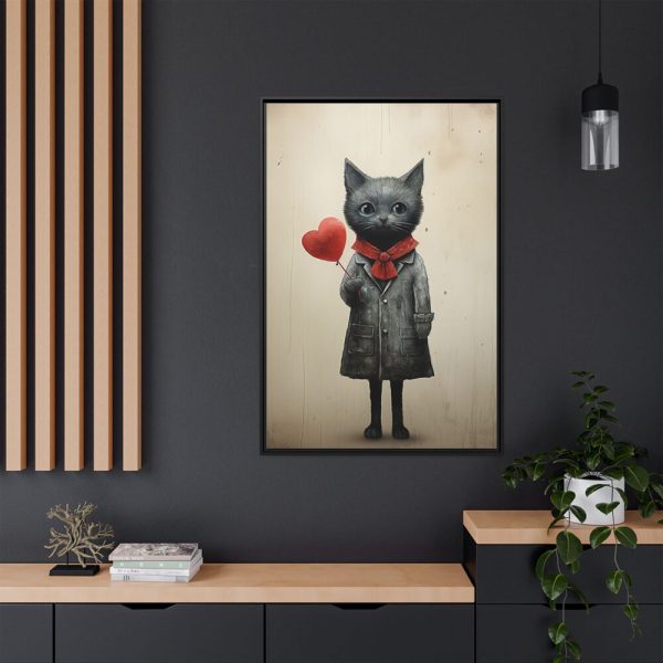 13038233230794610041_2048.jpeg Kitty Cat Valentine Art Framed Canvas
