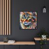 Watercolor Image of Cat Framed Canvas