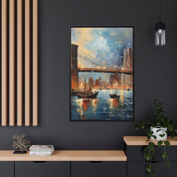 13200311099773875333_2048.jpeg Brooklyn Bridge Painted Art I Framed Canvas