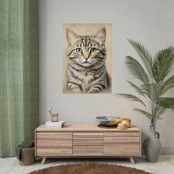 13204386441884102472_2048.jpeg Gray Tabby Cat Portrait Art Poster