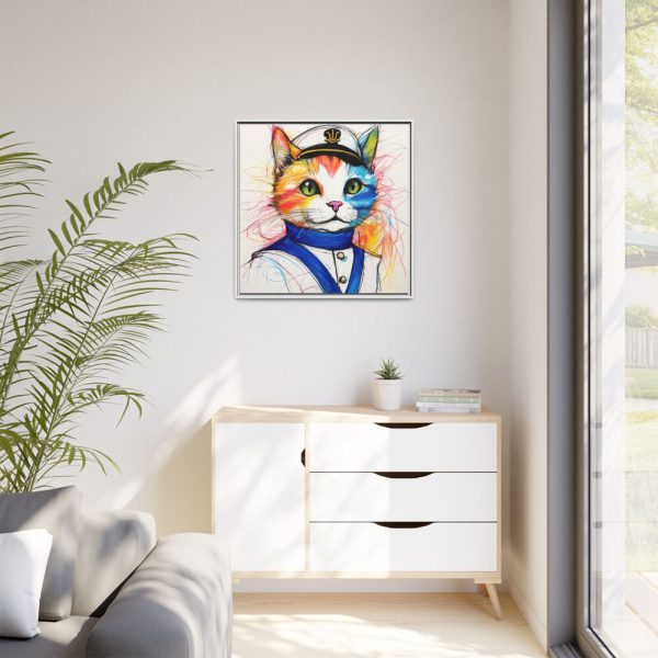 13251905271042533278_2048.jpeg Nautical Sailor Cat Art Framed Canvas