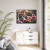 13267273956751457616_2048.jpeg Cat Kitten Flowers Blossoms Framed Canvas