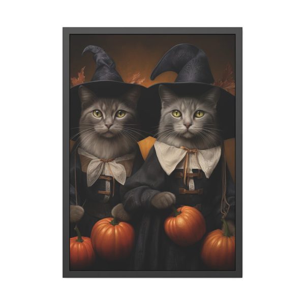 13354220986245698025_2048-1.jpeg Halloween Witch Cats Framed Poster