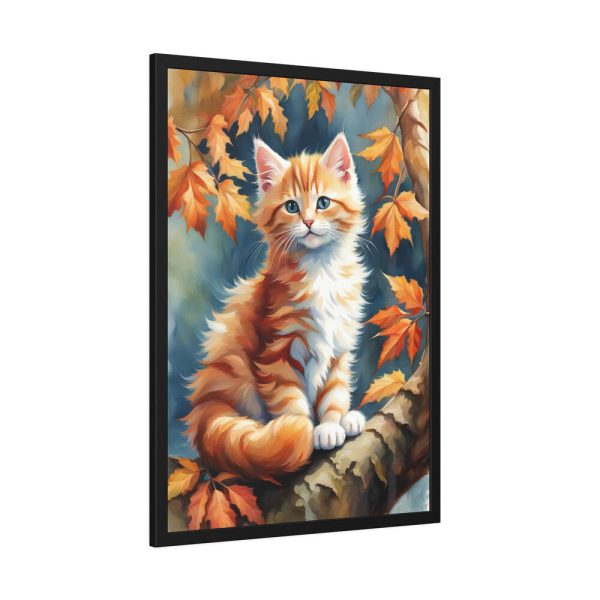 13374043472973572938_2048.jpeg Fluffy Kitten In Tree Framed Poster