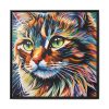 Watercolor Image of Cat Framed Canvas