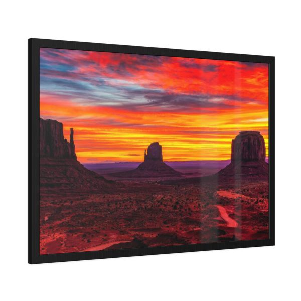 Sun Setting in Monument Valley Framed Poster