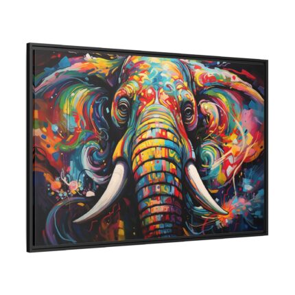 Graffiti Art Elephant Portrait Framed Canvas